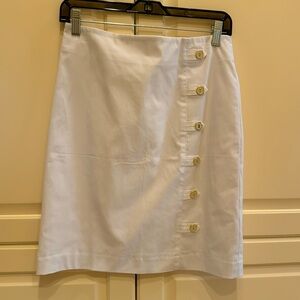 J. McLaughlin skirt with button detail.